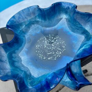 19" Large resin bowl - Sapphire Blue