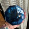 Iridescent blue and Black Resin Ashtray