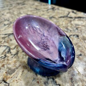 Lotus Leaf Celestial Navy and Rose Gold Resin Soap Dish